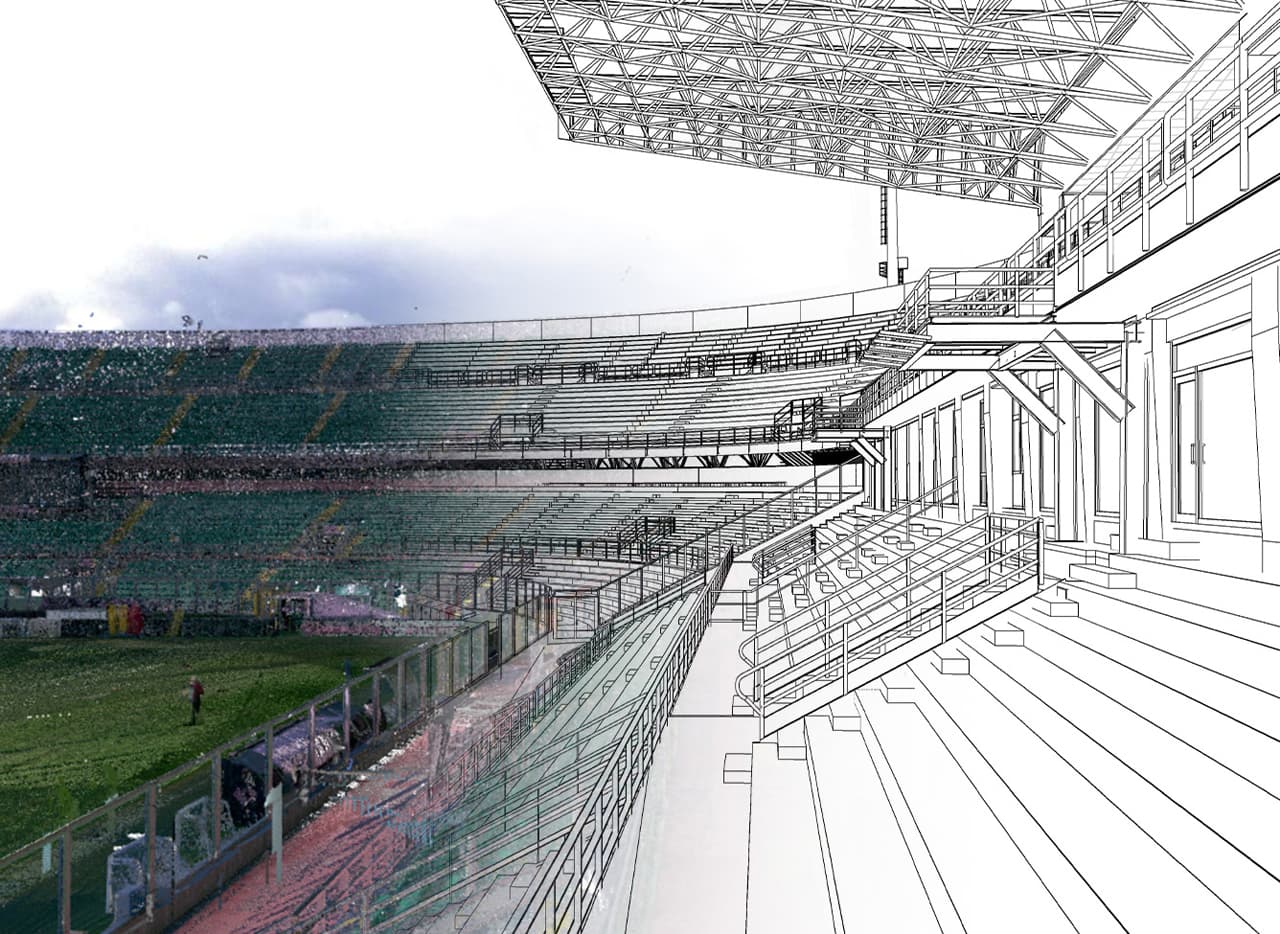 Abbiamo mappato il Renzo Barbera: ecco com'è stato rilevare uno stadio da 50.000 m²